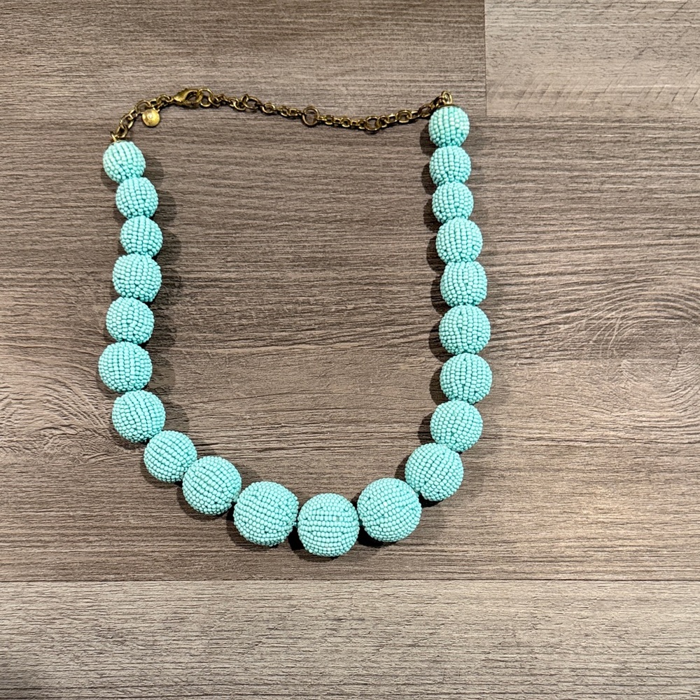 J. Crew Beaded Bubble Necklace in Light Turquoise